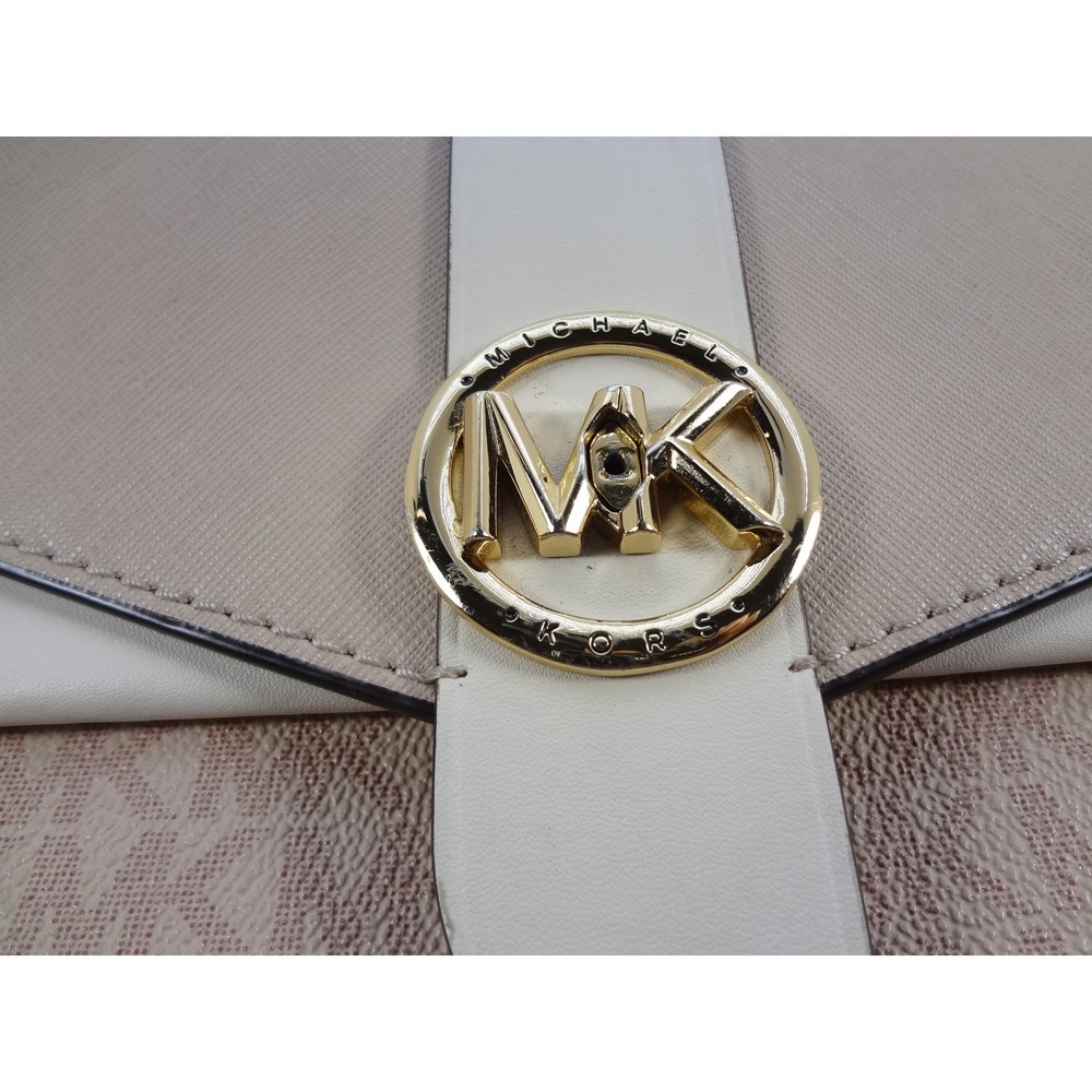 Michael Kors Greenwich Shoulder Bag Womens Small Pink Beige Excellent Monogram - Picture 7 of 7